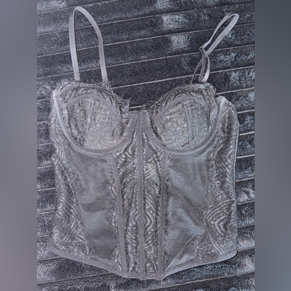 Garage Black Mesh Bustier